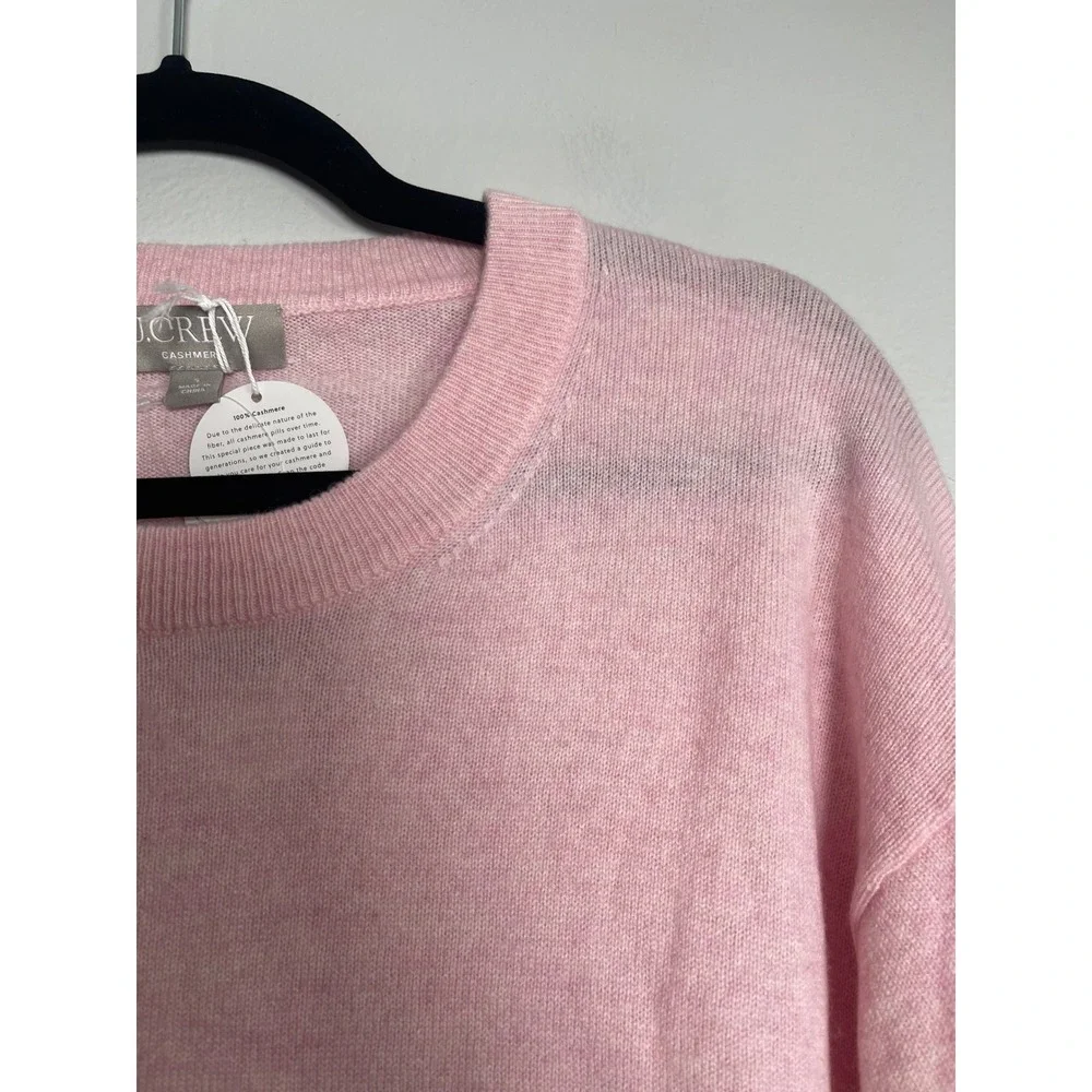J.CREW Cashmere Relaxed‎ Crewneck Sweater Small Pink NEW Luxury Soft Cozy CB905